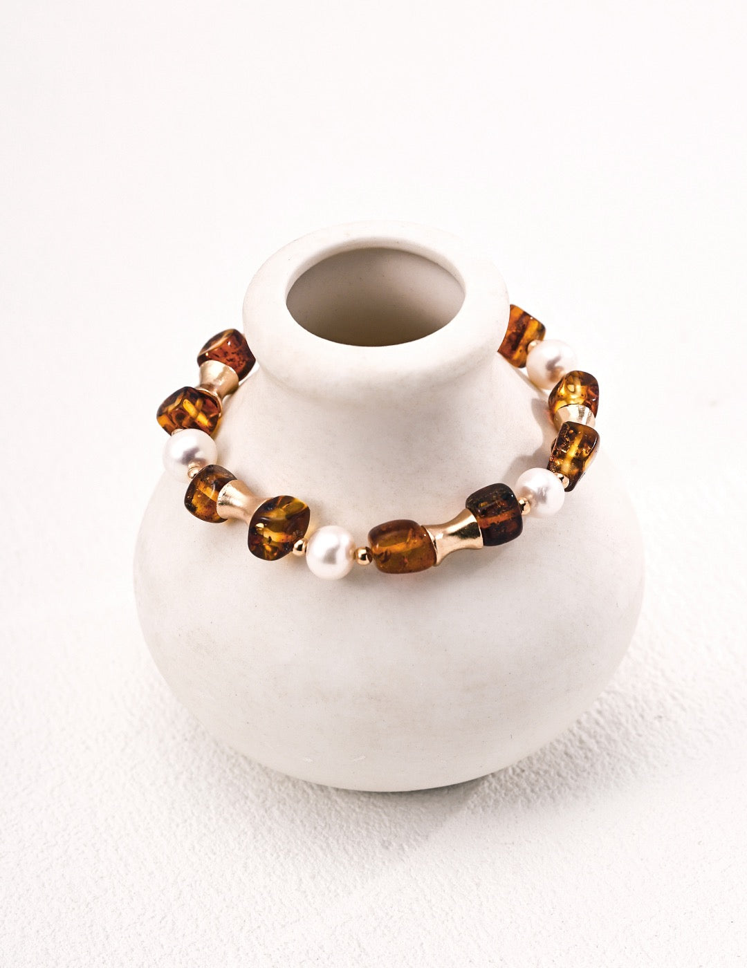 Amber Pearl Bracelet