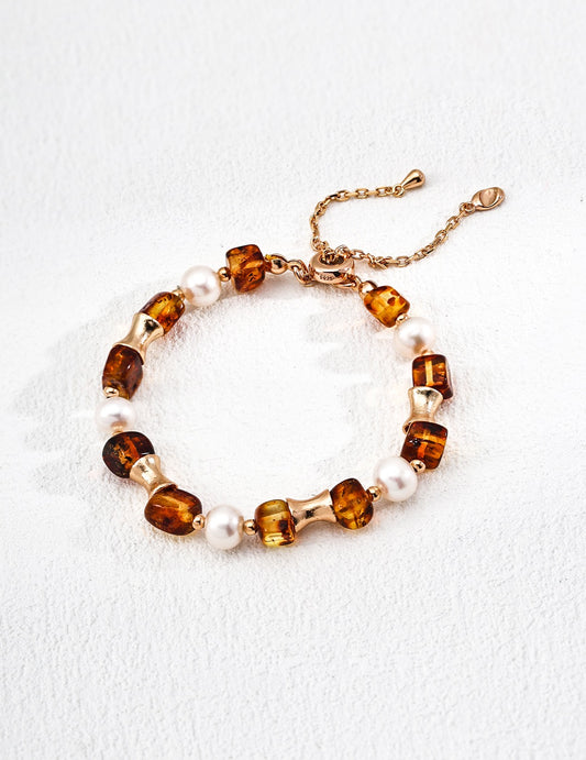 Amber Pearl Bracelet