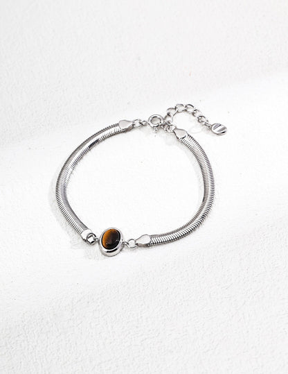 Tiger's Eye Herringbone Bracelet