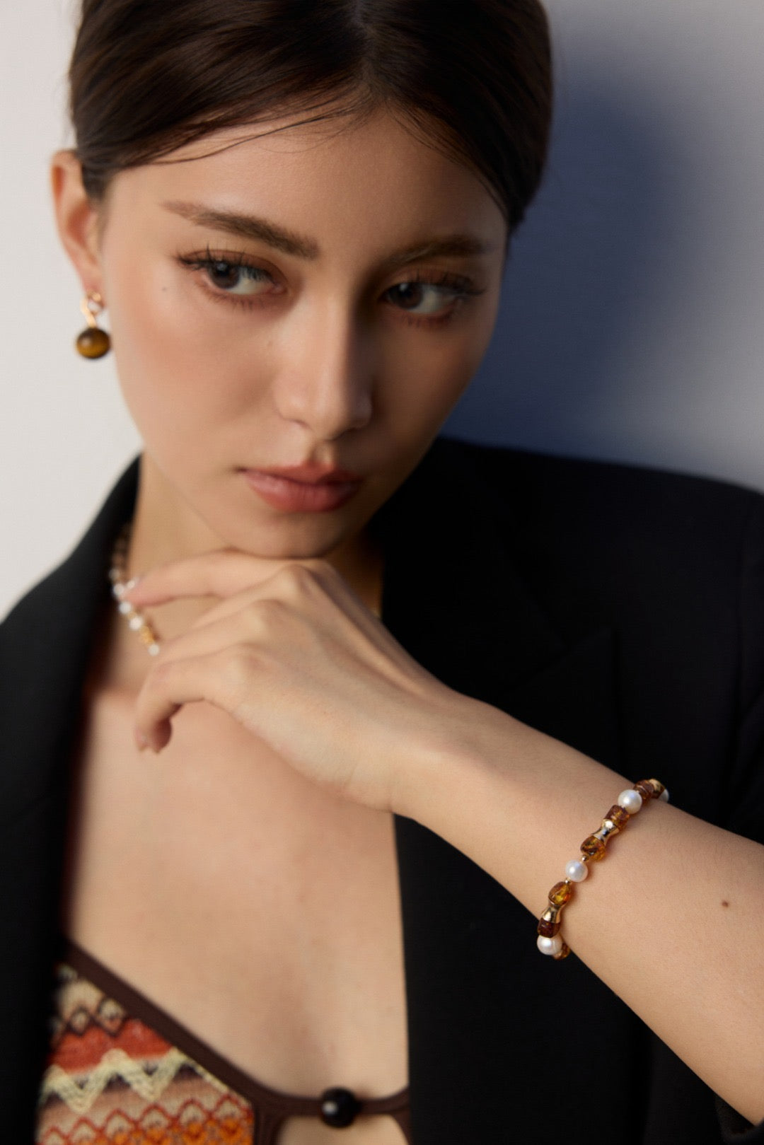 Amber Pearl Bracelet