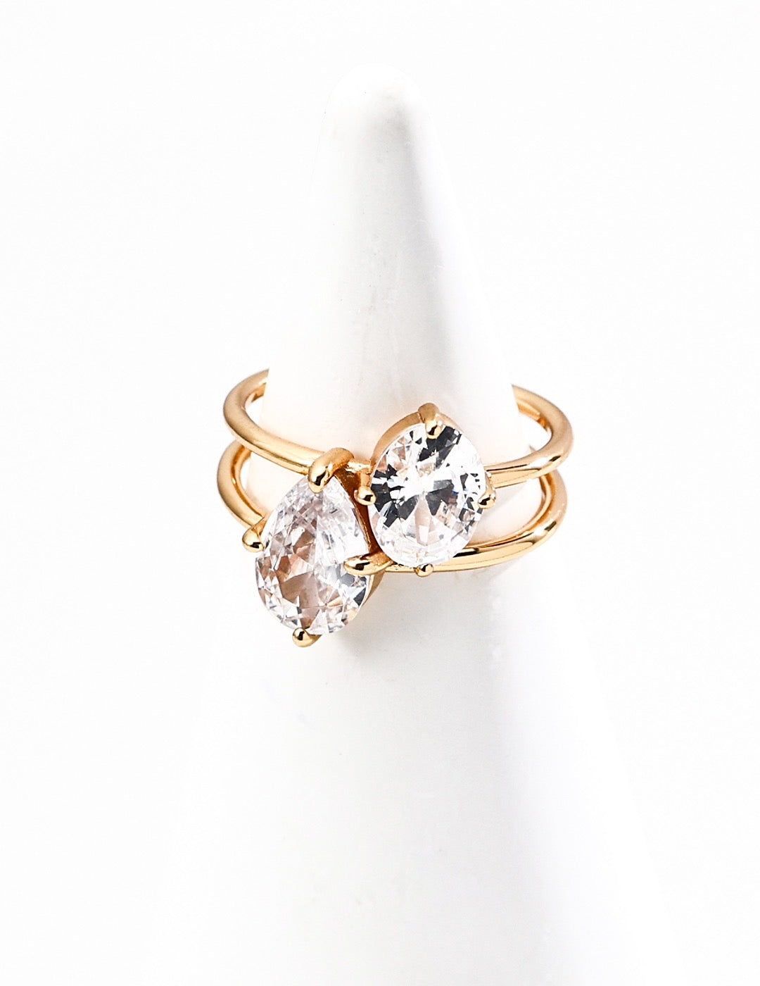 Double Layer Zircon Sterling Silver Ring