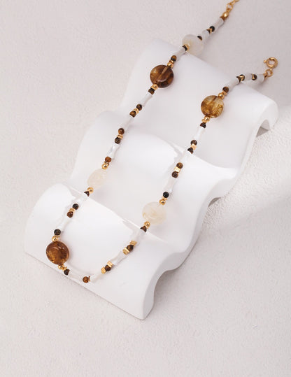 Tiger's Eye Seashell Necklace