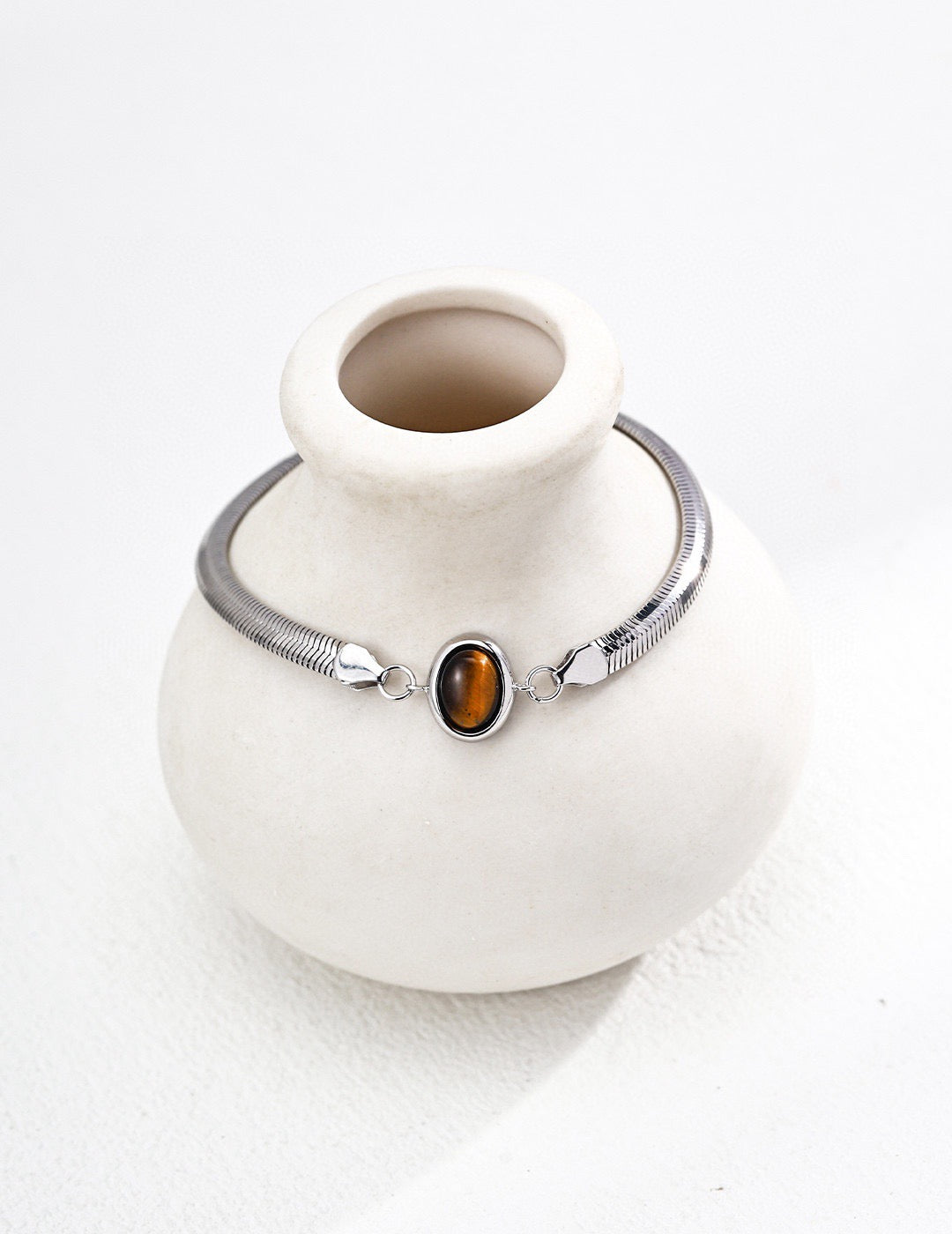 Tiger's Eye Herringbone Bracelet