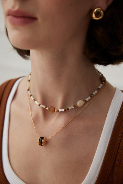 Tiger's Eye Seashell Necklace