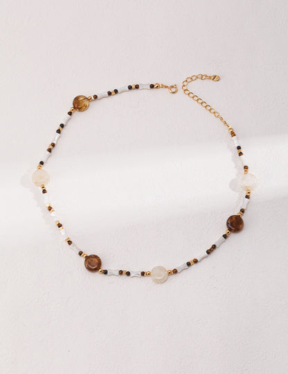Tiger's Eye Seashell Necklace