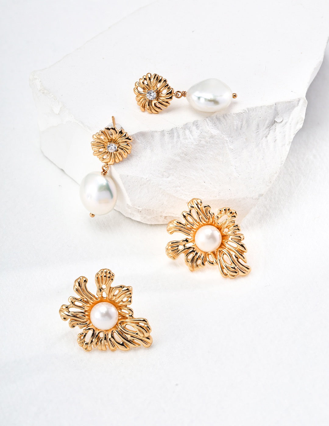 Pearl earrings | Pearl drop earrings | Pearl jewelry | Rapunzel Pearl Drop Earrings | Estincele Jewellery
