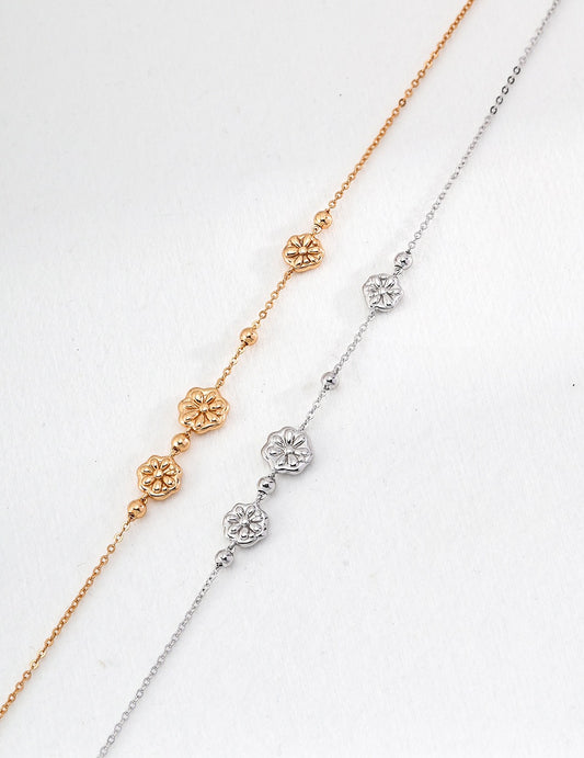 Flower necklace | Gold necklace | 18k gold necklace | silver necklace |Minimalist Flower Necklace