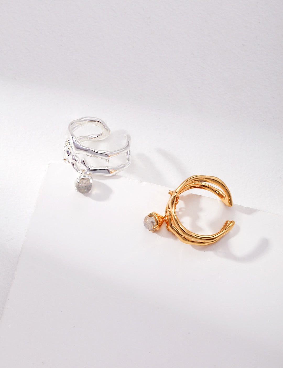 Real Moonstone Chain Silver Ring