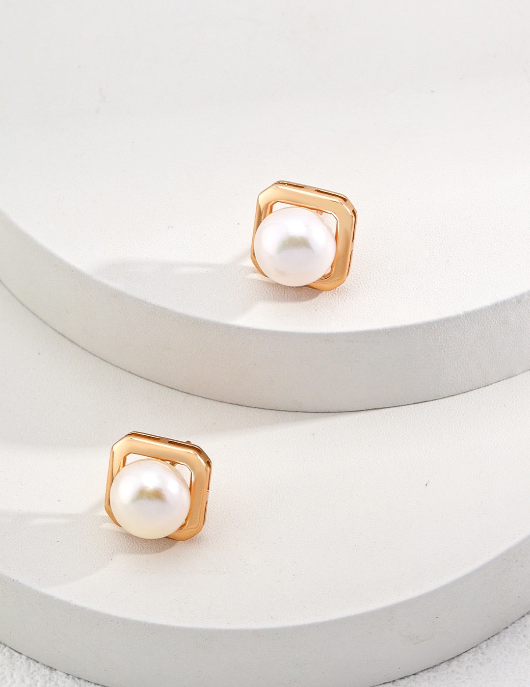Classique Square Pearl Earrings | pearl gold earrings | gold jewellery | silver jewellery