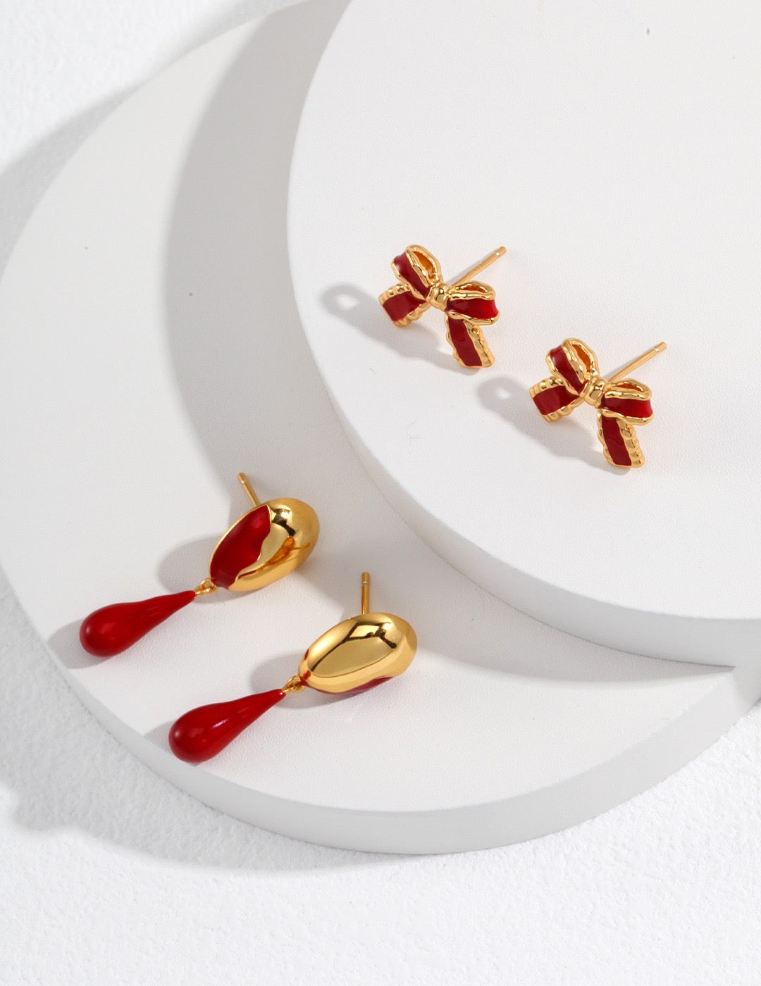 Red Bowknot Earrings | Estincele Jewellery | Women's earrings