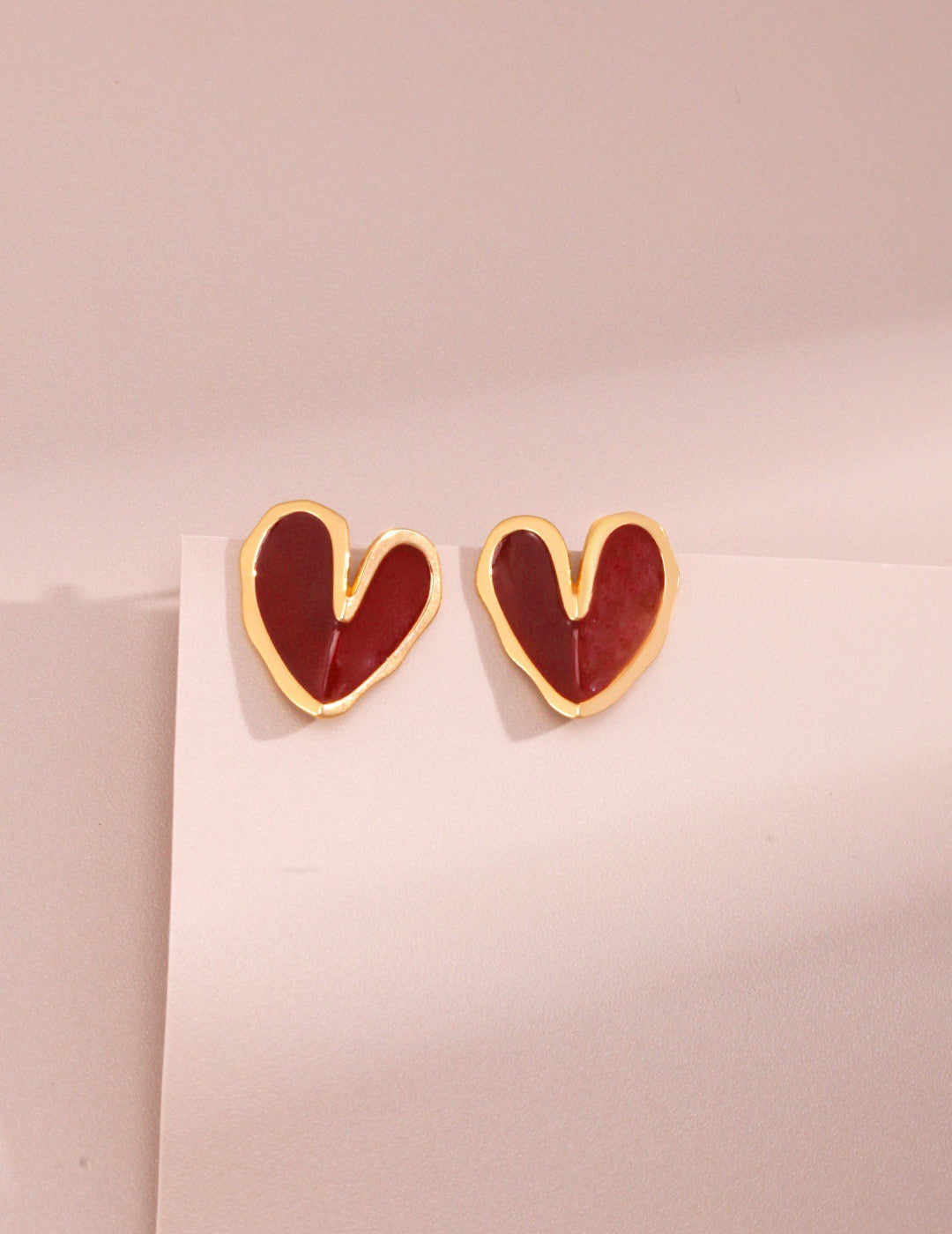 Large Red Heart Earrings | Red jewelry | Red earrings | Gold jewelry | Silver jewelry | Women's earrings