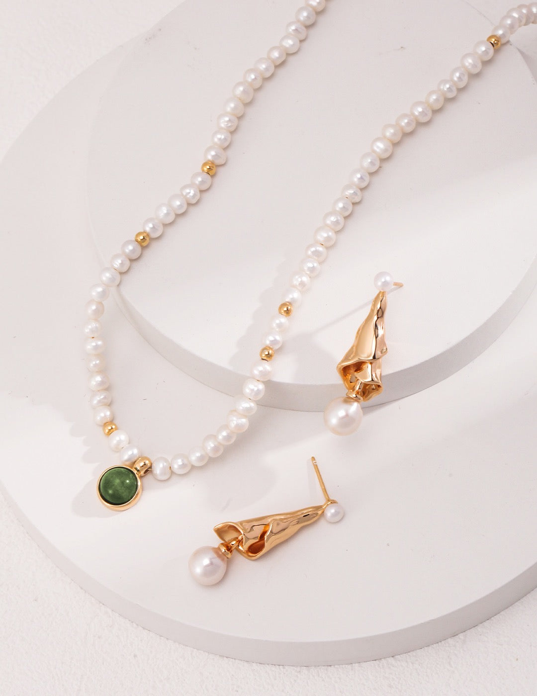 Perlenketten mit Ozean-Achat-Anhänger