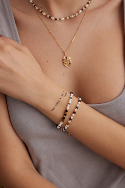  Bamboo Element Pearl Bracelet | Estincele Jewellery | Bracelets | Gifts for her