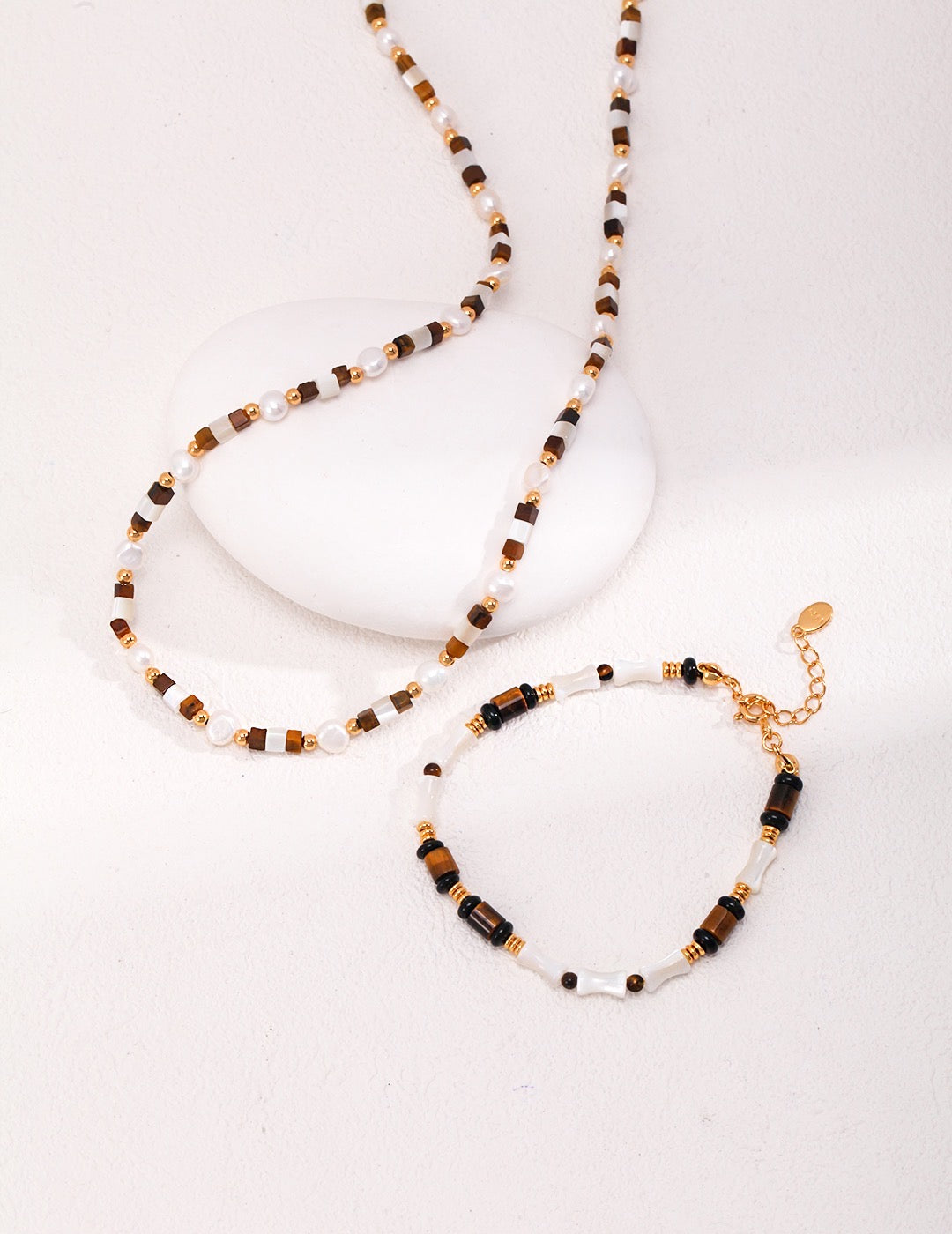  Bamboo Element Pearl Bracelet | Estincele Jewellery | Bracelets | Gifts for her