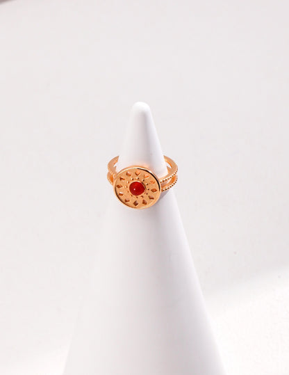 Round Red Onyx Classique Ring