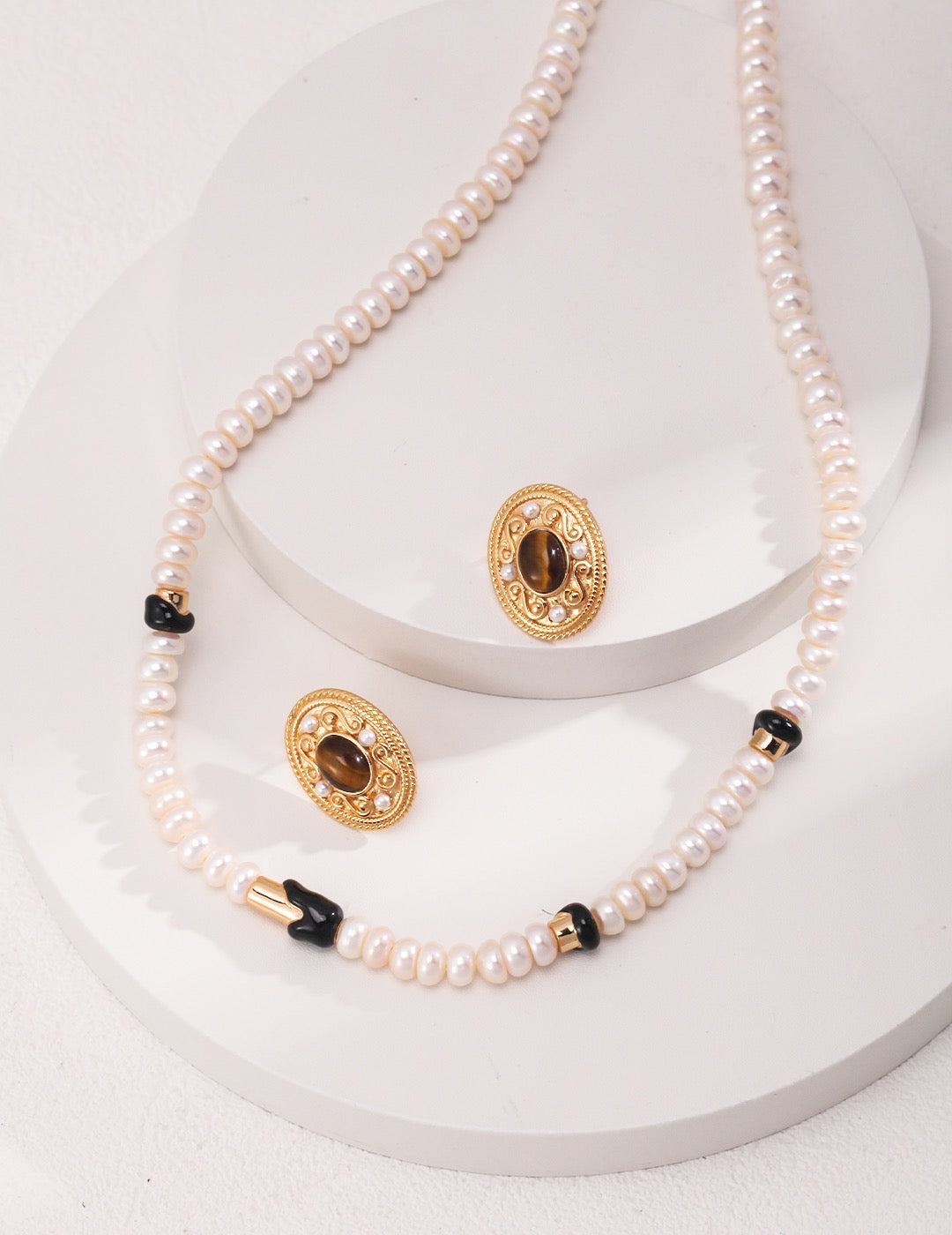 Palace of Beauty Tiger's Eye Earrings | Gold Jewellery | Silver jewellery | Women's earrings