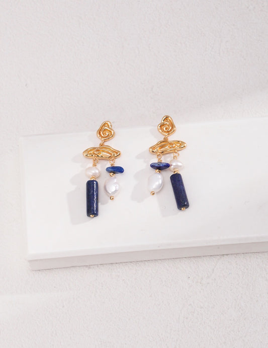 Lapis Lazuli earrings | Lapis Lazuli jewellery | gold jewellery | silver jewellery | gold earrings