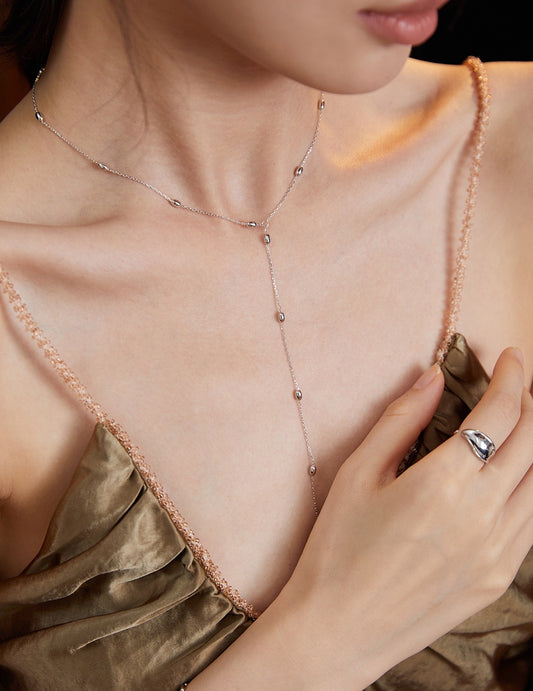 Minimalist Long Chest Necklace | Estincele Jewellery | Chest Necklace
