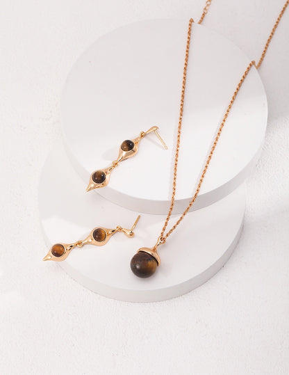Pinecone Tiger's Eye Necklace | Estincele Jewellery | Gifts for her