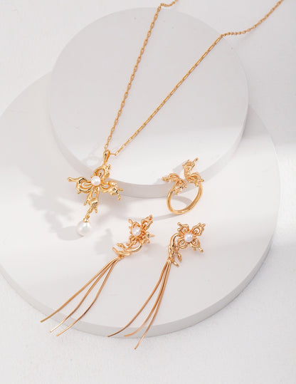 Cross Fringe Drop Earrings | Estincele Jewellery | gifts for her