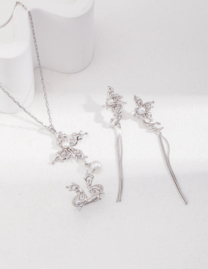 Cross Fringe Drop Earrings | Estincele Jewellery | gifts for her