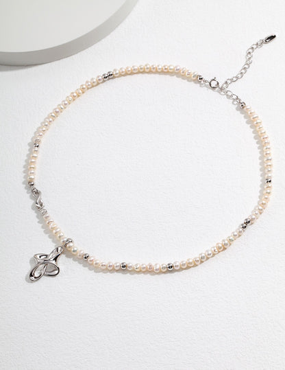 Lucky Knot Pearl Necklace