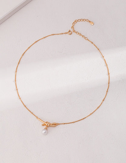 Natural Pearl Knot Necklace | Estincele Jewellery | Gifts for her