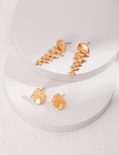 Greek Square Earrings | Estincele Jewellery | Women's earrings