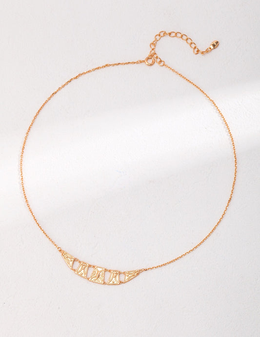 Greek Square Hollow Necklaces | Estincele Jewellery | Women's necklaces