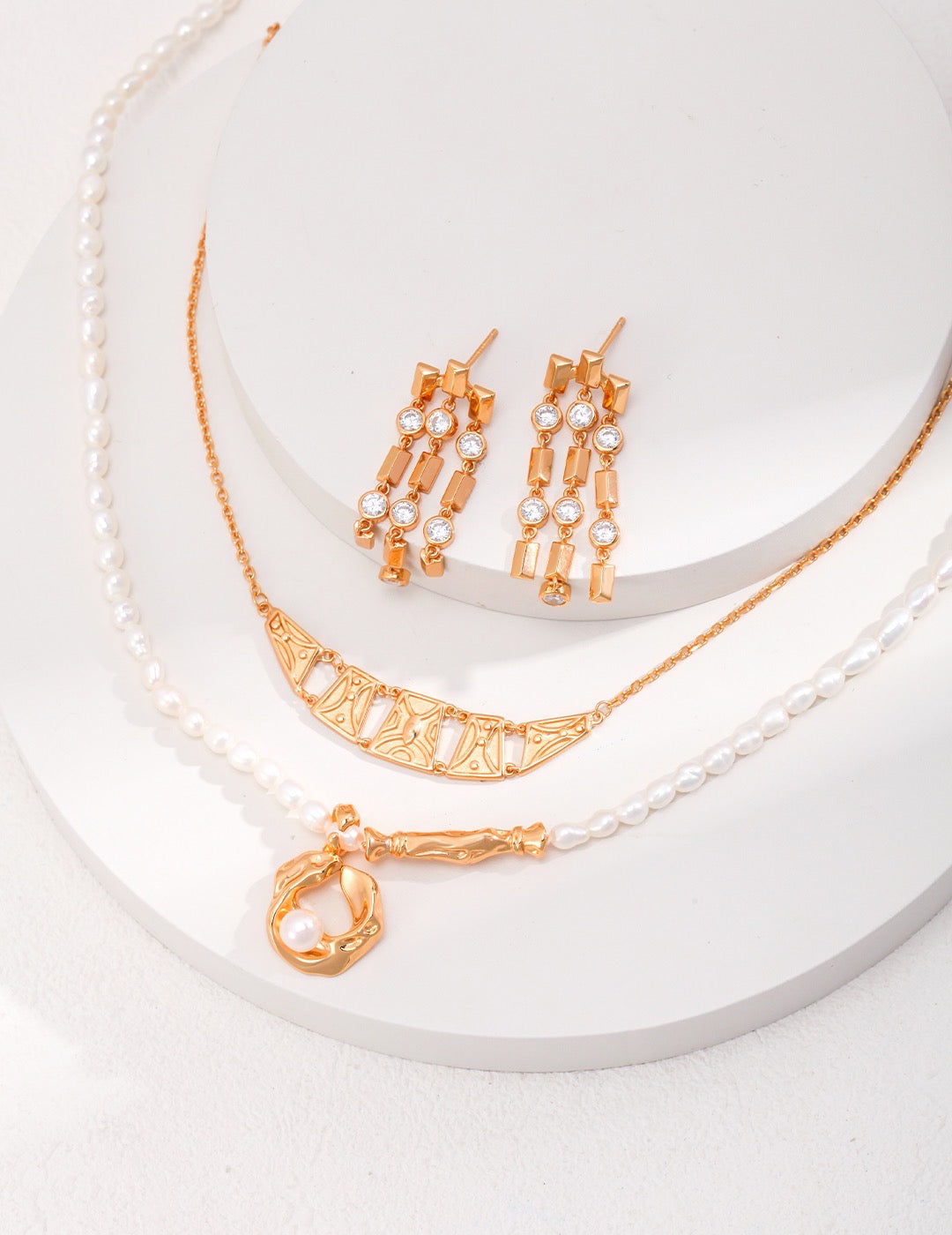 Greek Square Hollow Necklaces | Estincele Jewellery | Women's necklaces