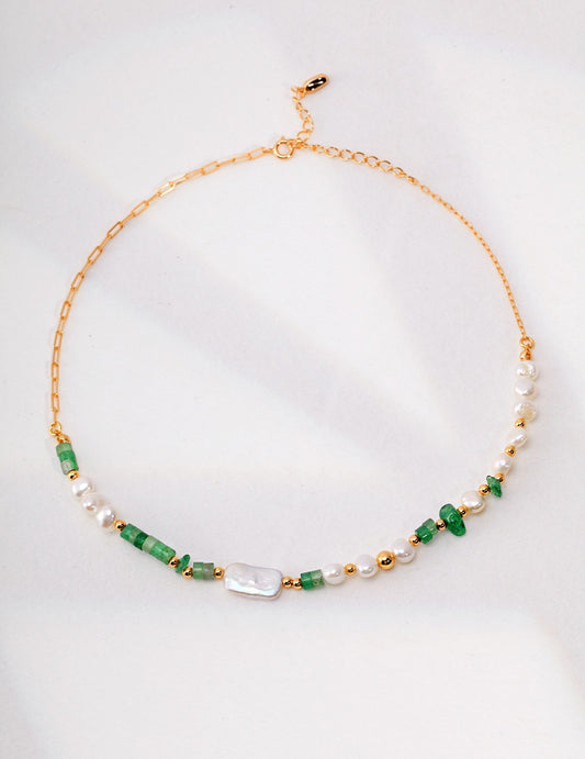 Green Aventurine Pearl Necklace