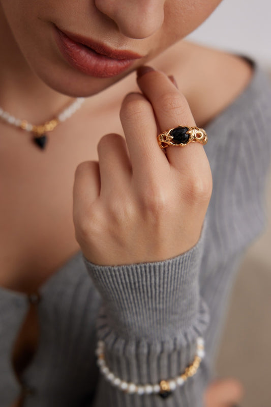 Black Onyx Nested Ring | Black Onyx | Onyx | Black Onyx Ring