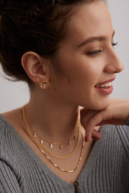 Diamond Camellia Earrings | Gold Jewellery | Silver Jewellery | Women's earrings