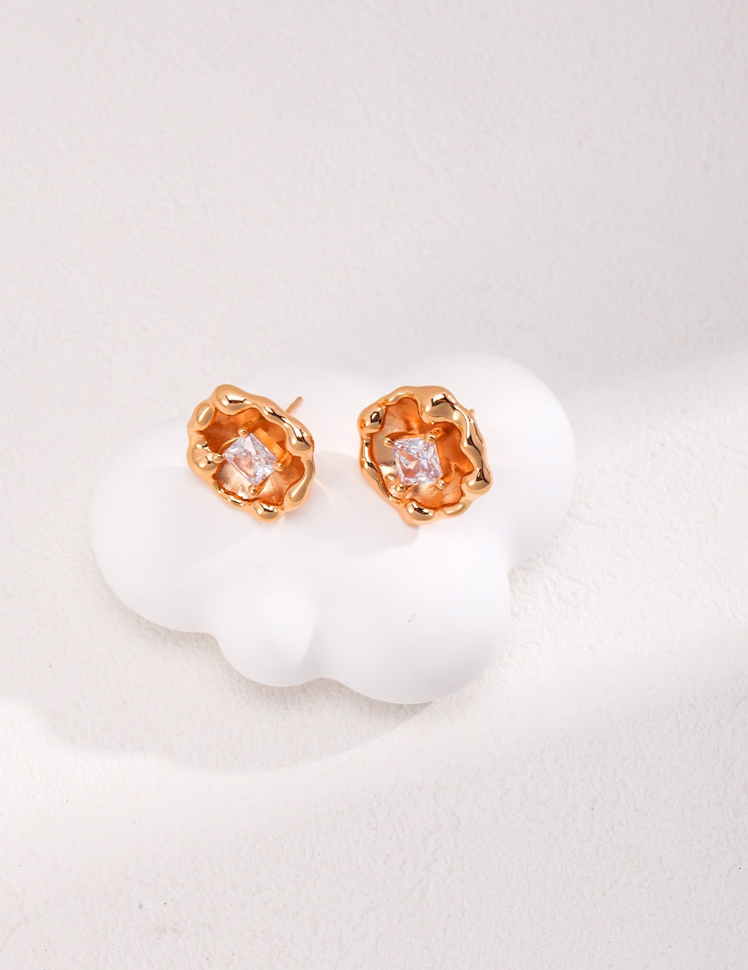 Diamond Camellia Earrings | Gold Jewellery | Silver Jewellery | Women's earrings