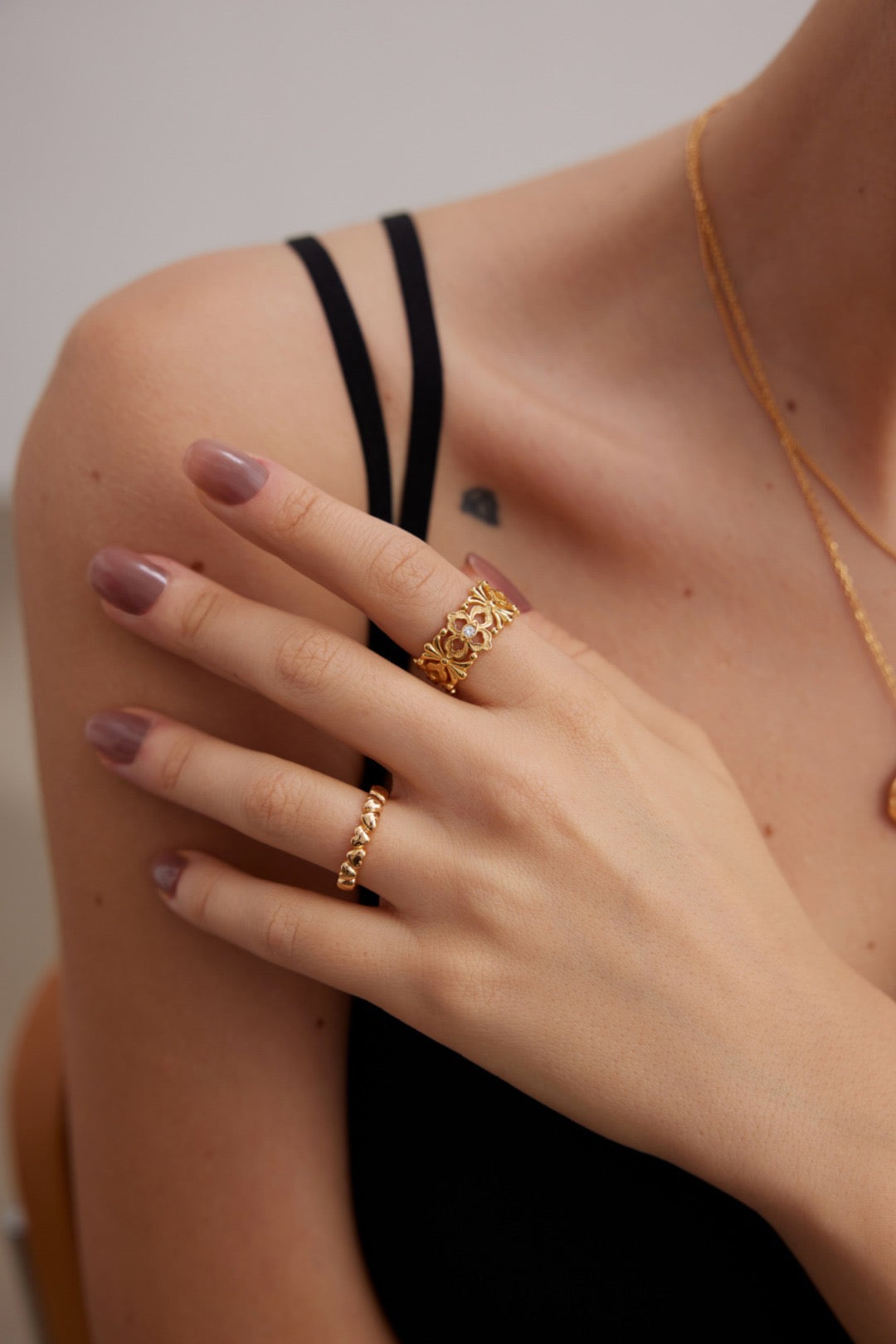 Classique Floral Ring | gold ring | silver ring |