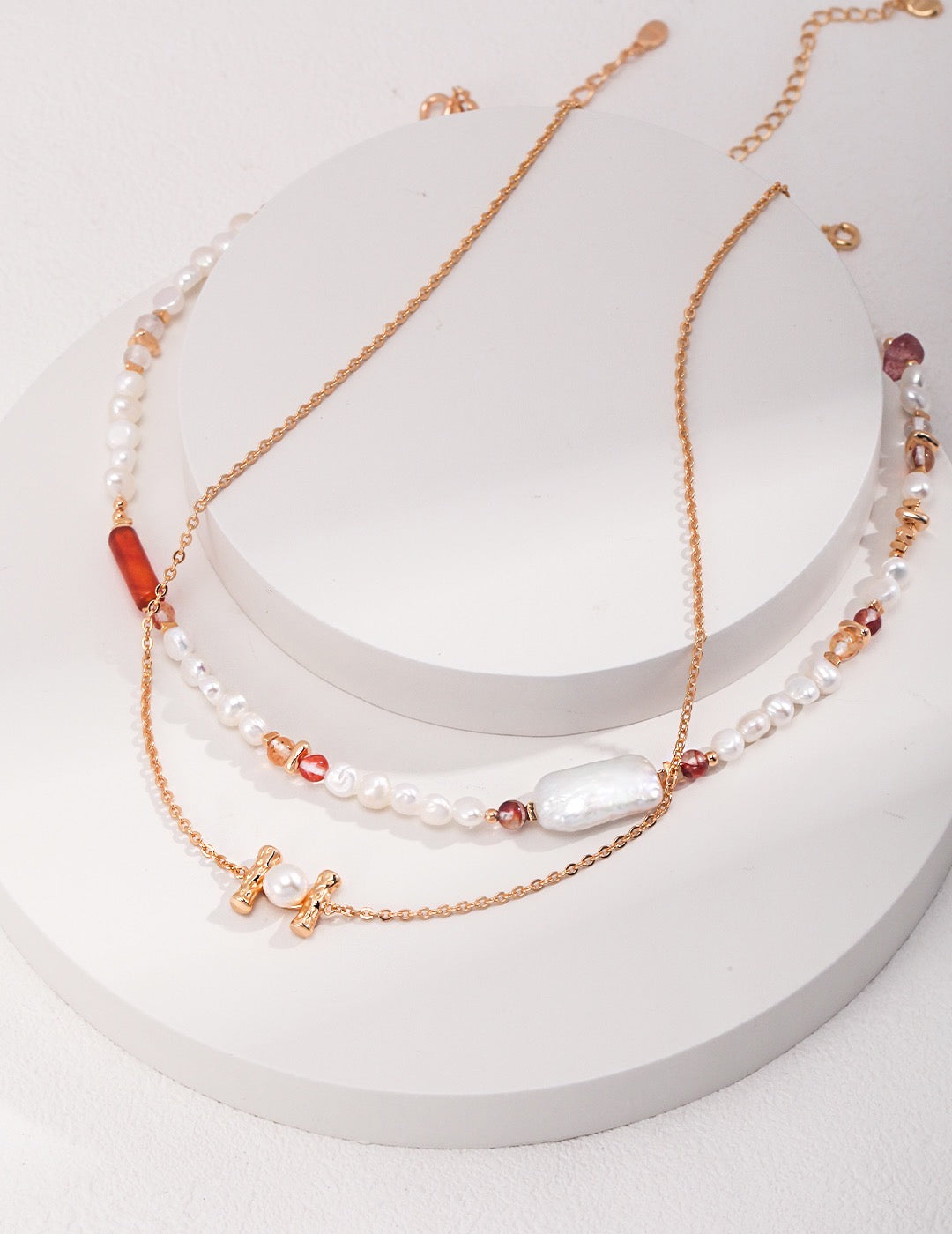 Strawberry Pink Necklace | Estincele Jewellery | Women's necklace | strawberry necklace