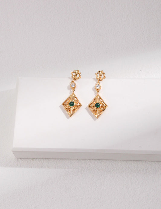 Ancient Roman Earrings | drop earrings | zircon earrings | gold earrings | silver earrings | Estincele Jewellery | Women's earrings