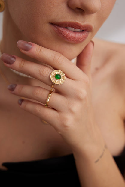 Green Chalcedony Ring | Green Ring | Chalcedony Ring