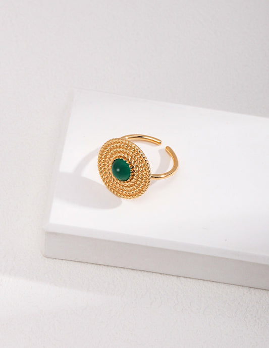 Green Chalcedony Ring | Green Ring | Chalcedony Ring