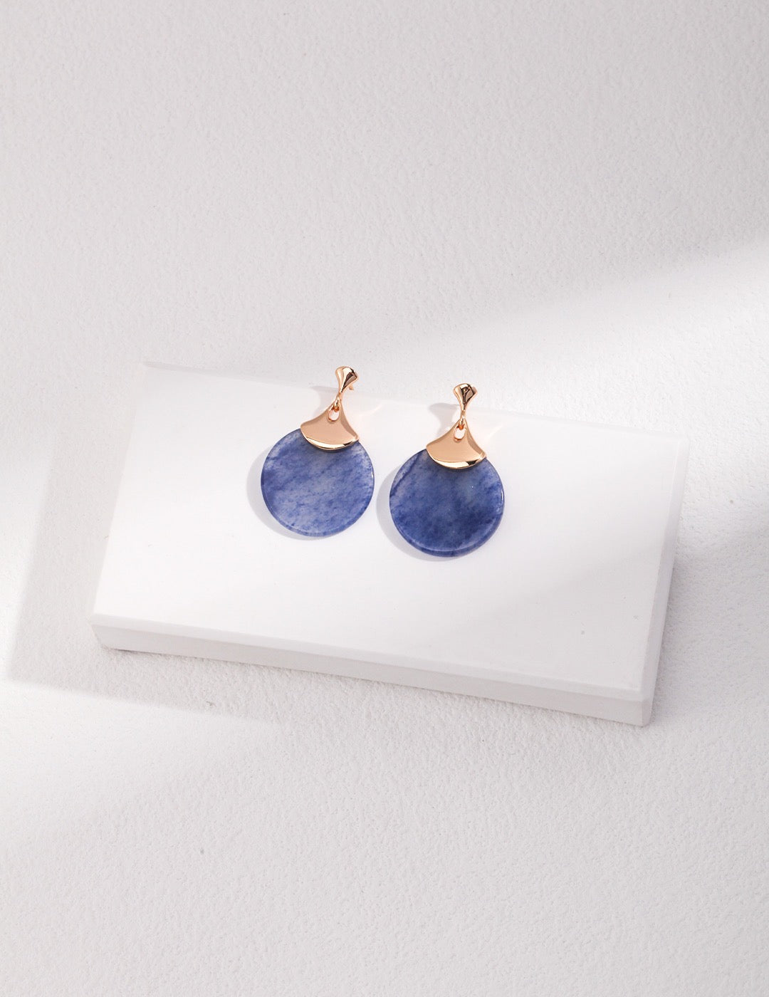 Blue Aventurine Earrings | Scalloped Blue Earrings | Silver Jewellery | Women's Earrings