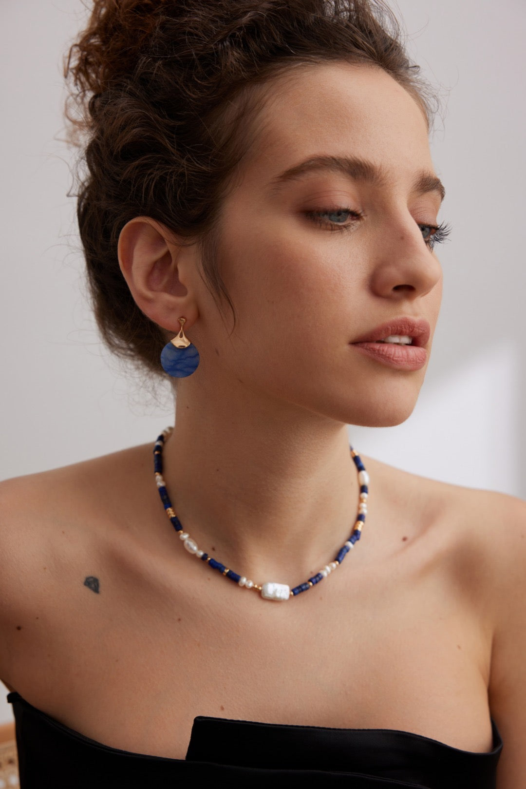 Blue Aventurine Earrings | Scalloped Blue Earrings | Silver Jewellery | Women's Earrings
