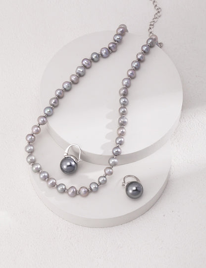 Natural Grey Pearl Necklace