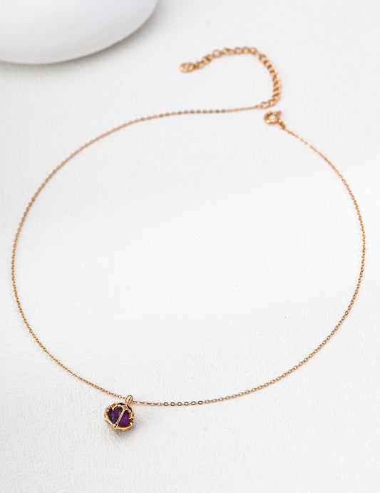 Lucky purple quartz necklace