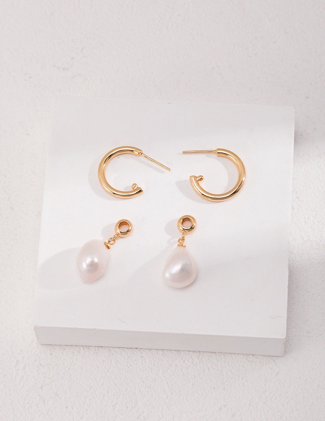 Rain Drop Baroque Pearl Earrings | Estincele Jewellery | Women's Earrings