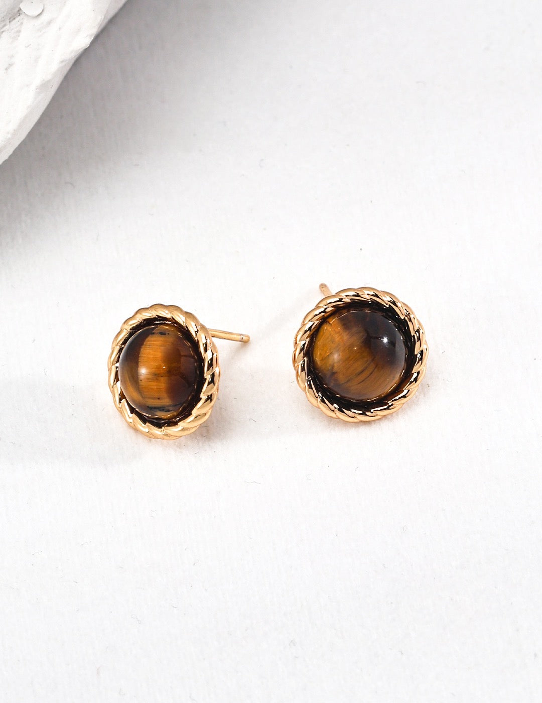 Round Tiger Eye's Earrings