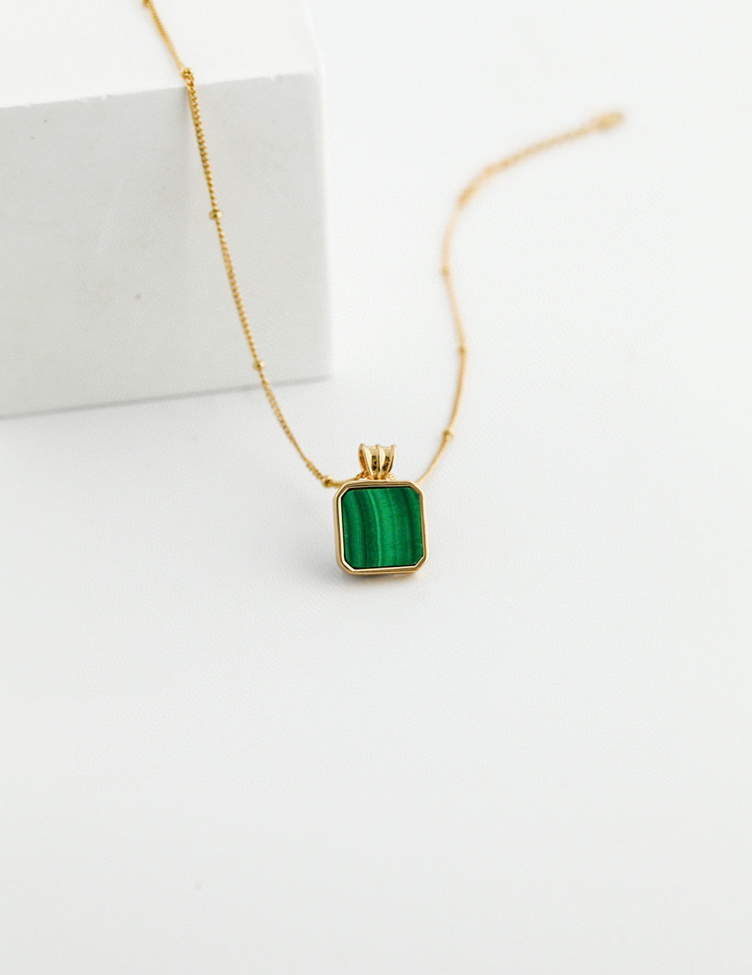 Square Malachite Necklace