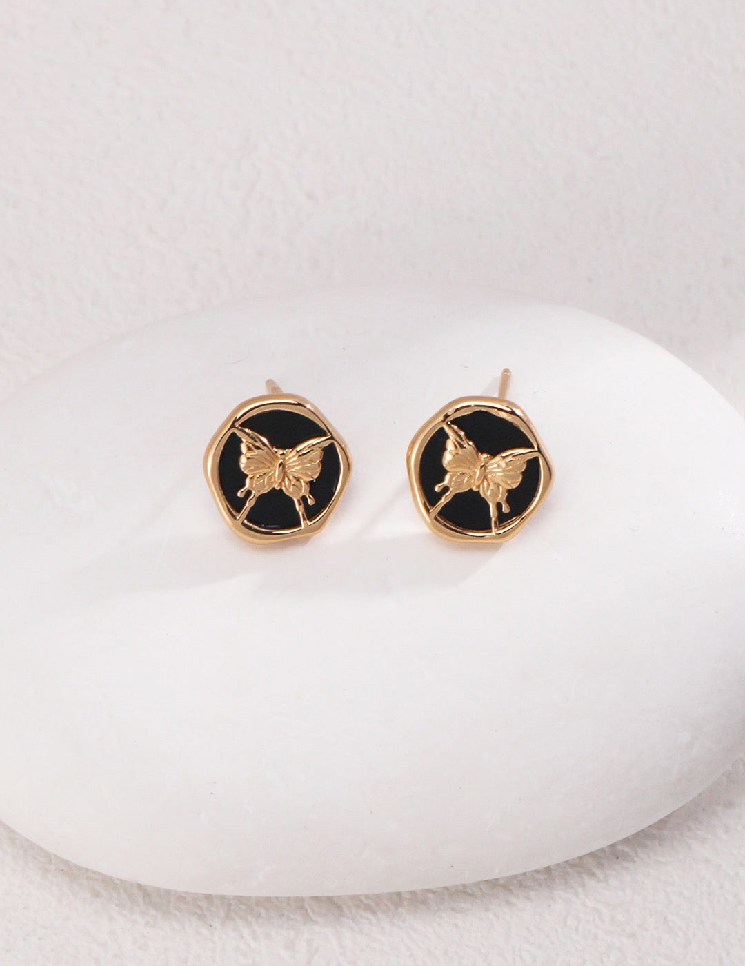 French Golden Butterfly Earrings