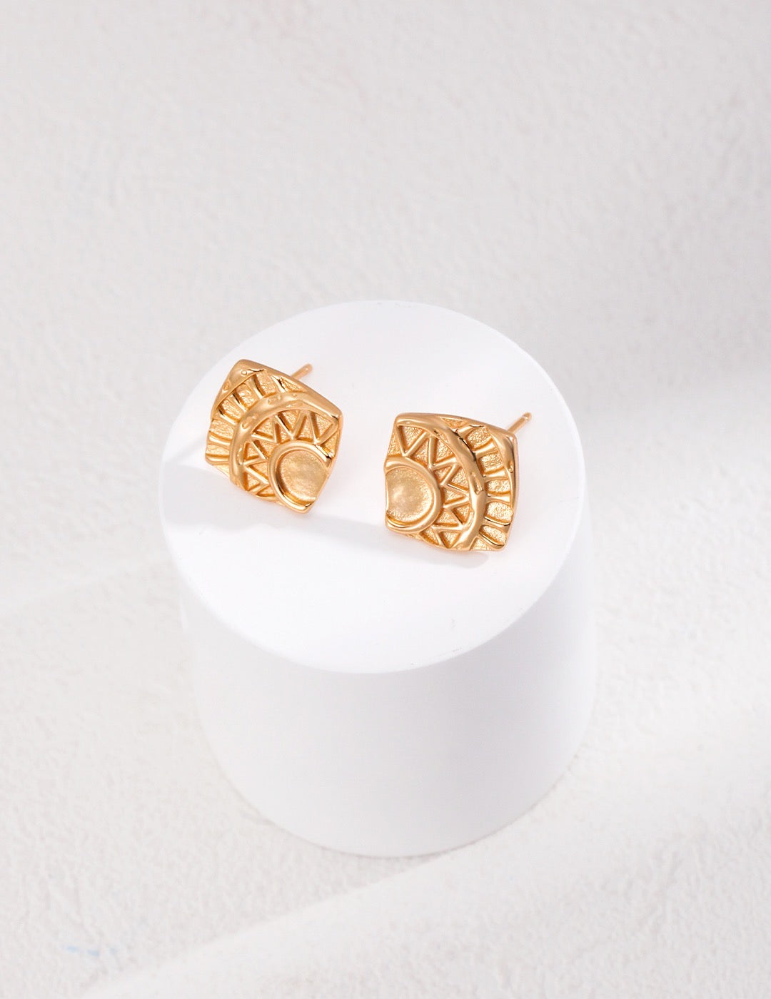 Greek Square Earrings | Estincele Jewellery | Women's earrings