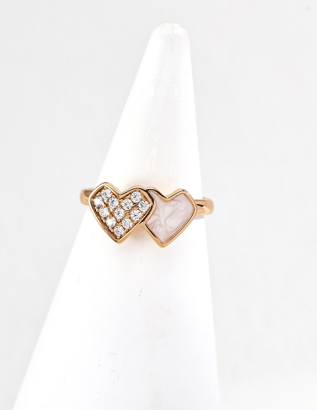 Double Heart Silver Ring