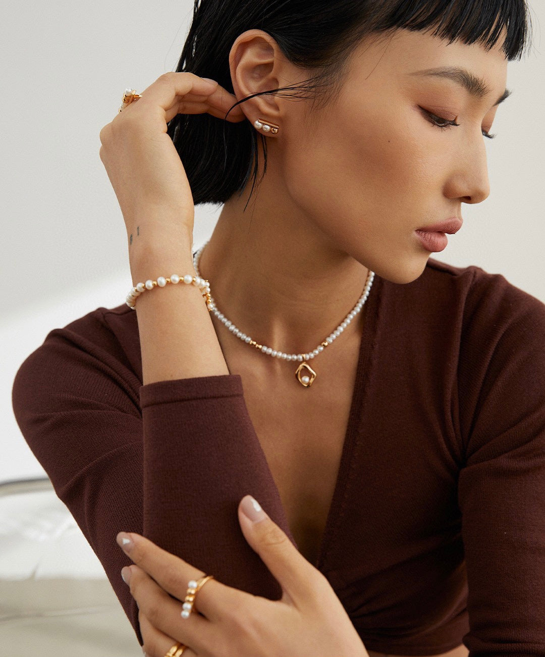 Minimalist Pearl Bracelet | Estincele Jewellery | Women's Bracelets